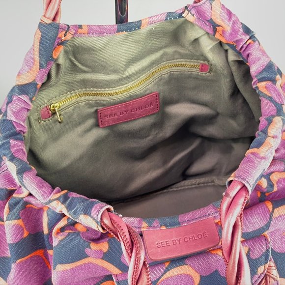 Authentic See By Chloe Canvas Hobo Bag - Picture 6 of 8